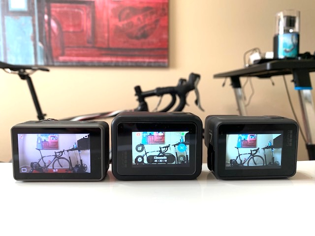 Rear view Comparison between the Osmo Action, Hero 8 Black and Hero 7 black.